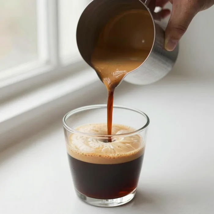 A pour-over setup with rich crema in soft window light
