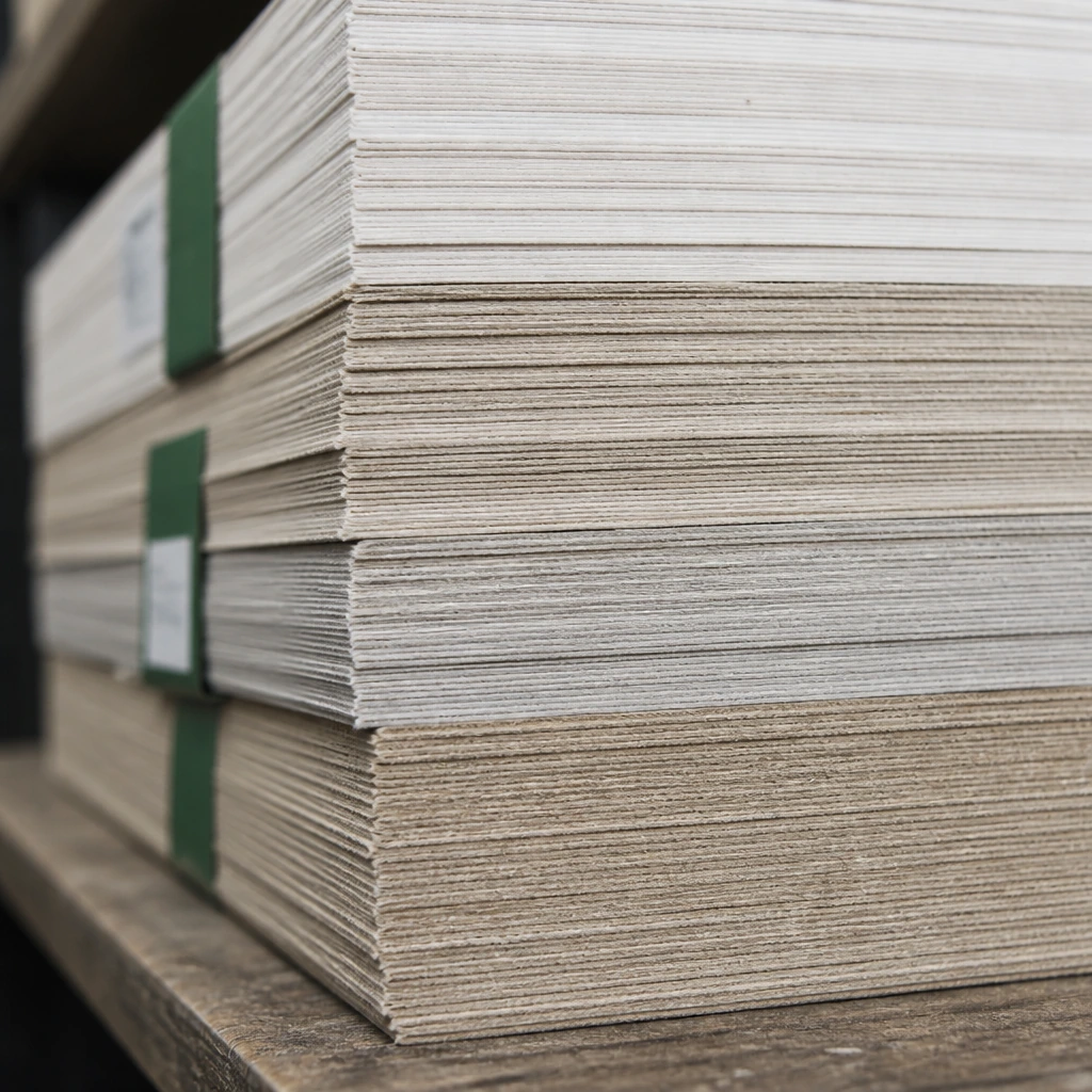 Loose printed sheets fanned across a bench, showing several stocked shades.