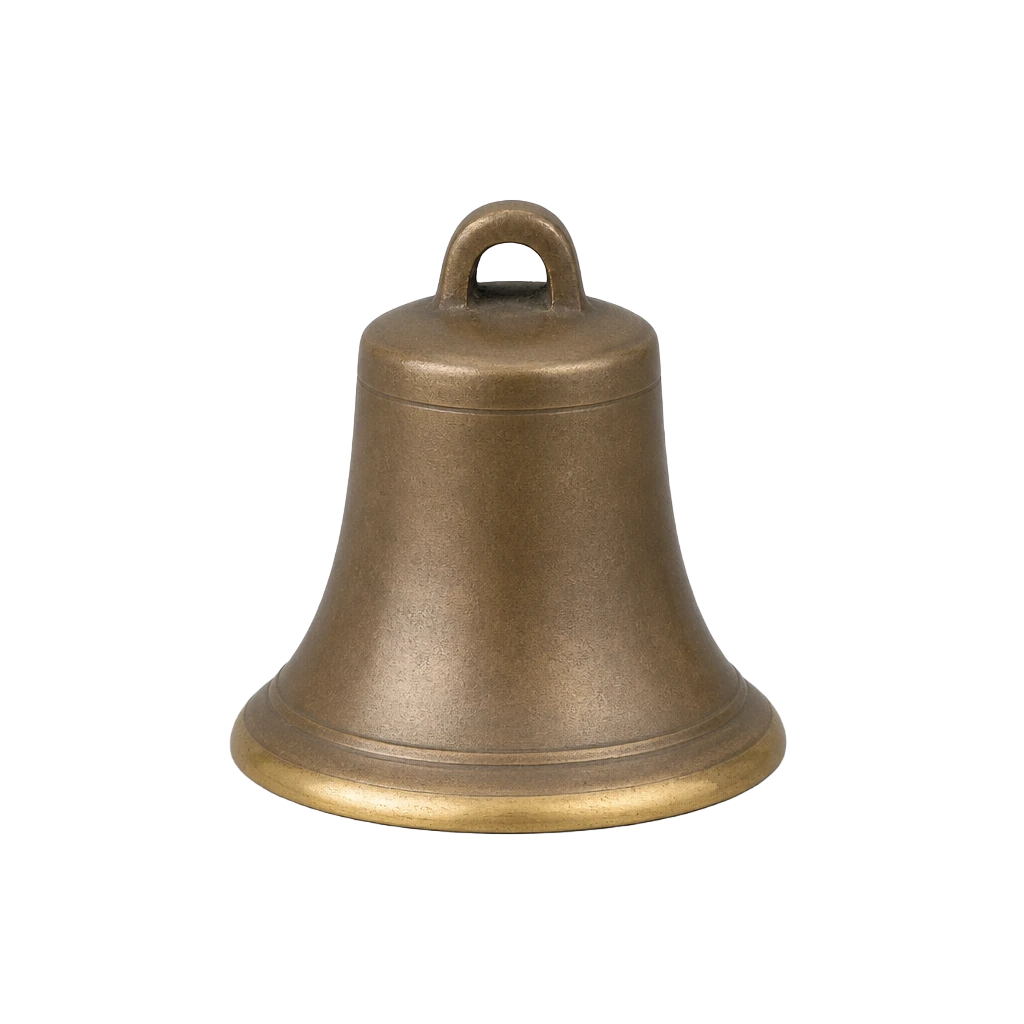 A small plain cast bronze bell