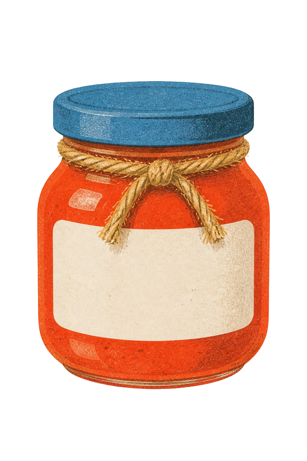 Squat jar of Deep Cut hot sauce tied with twine