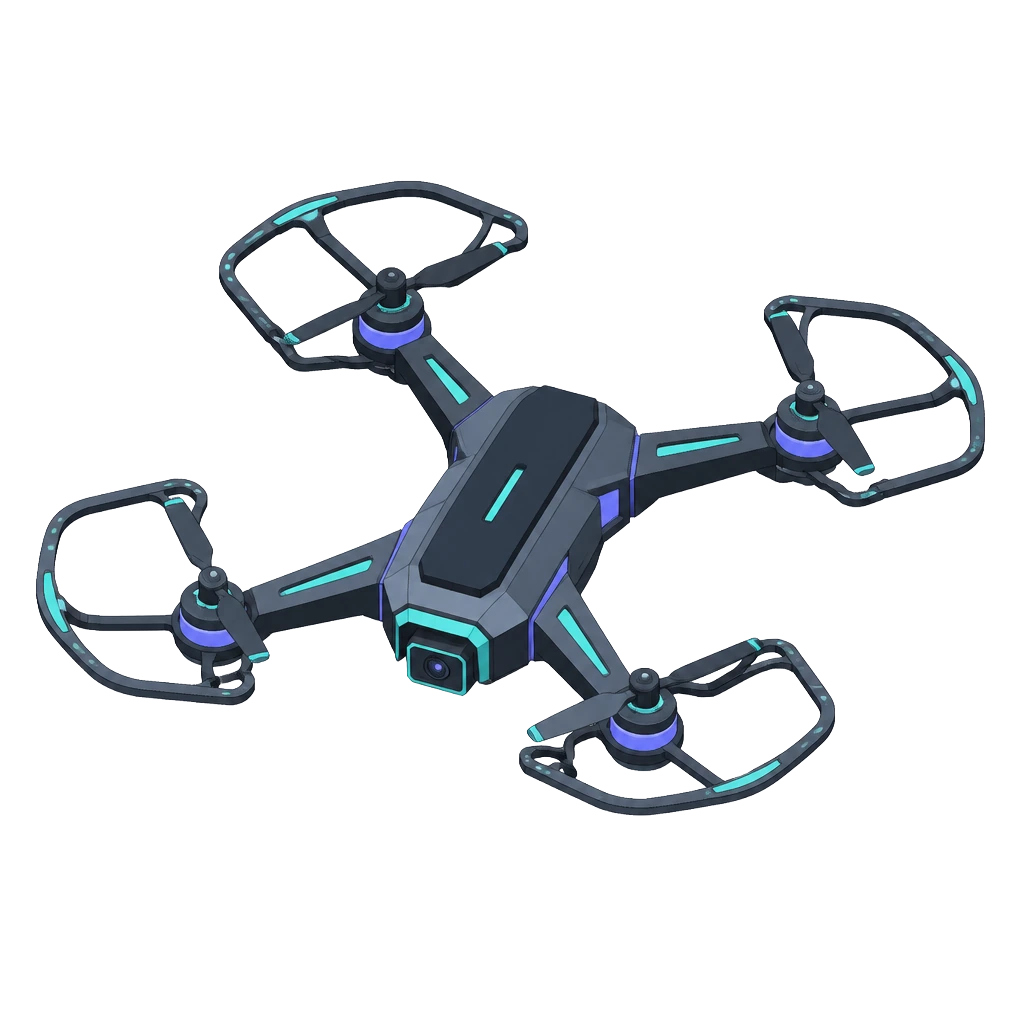 Compact quadcopter drone with guarded rotors