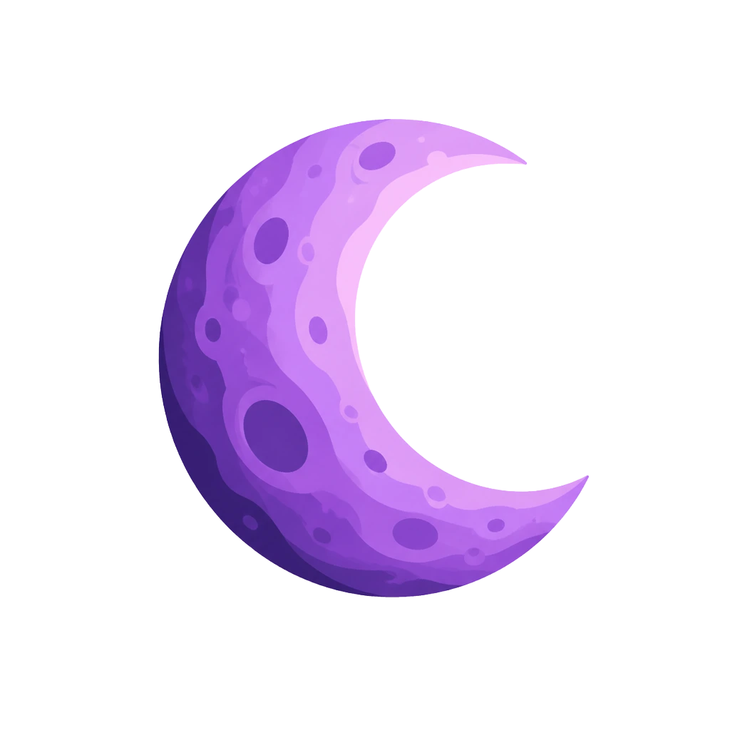 Crescent moon model showing crater detail along the terminator